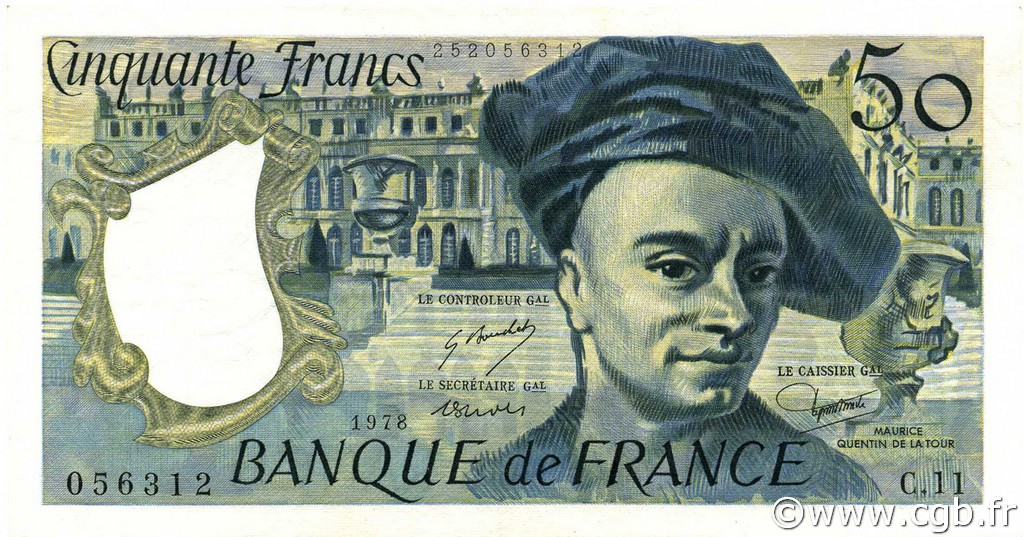 50 Francs QUENTIN DE LA TOUR FRANCIA  1978 F.67.03 SPL+