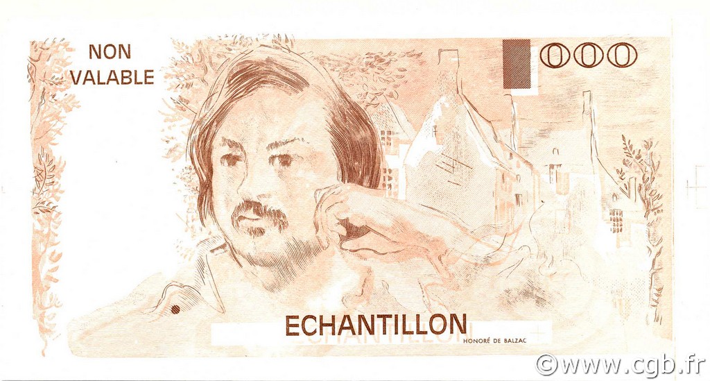 1000 Francs BALZAC FRANKREICH  1980 EC.1980.00Ec ST