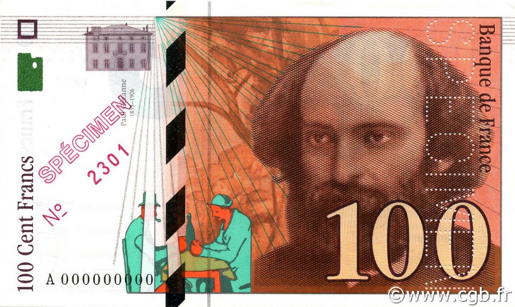 100 Francs CÉZANNE FRANCE  1997 F.74.01Spn UNC-