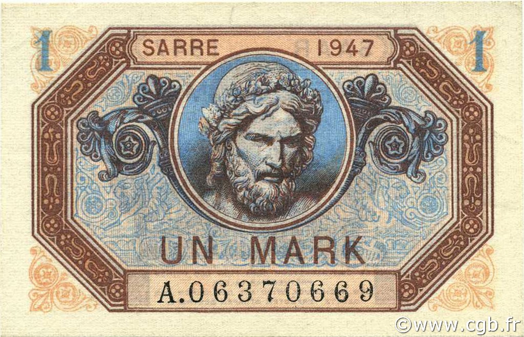 1 Mark SARRE FRANCIA  1947 VF.44.01 SC