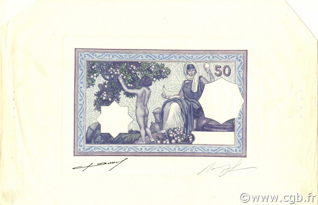50 Francs Épreuve ALGERIA  1912 P.079s UNC