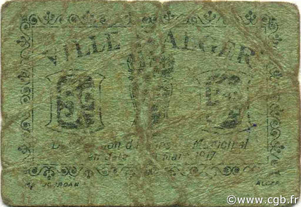 5 Centimes ALGERIA Alger 1917 JPCV.09 P