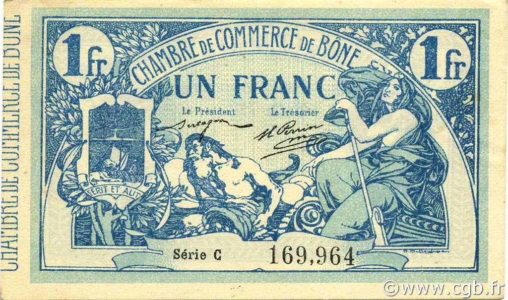 1 Franc ARGELIA Bône 1915 JP.138.03 SC+