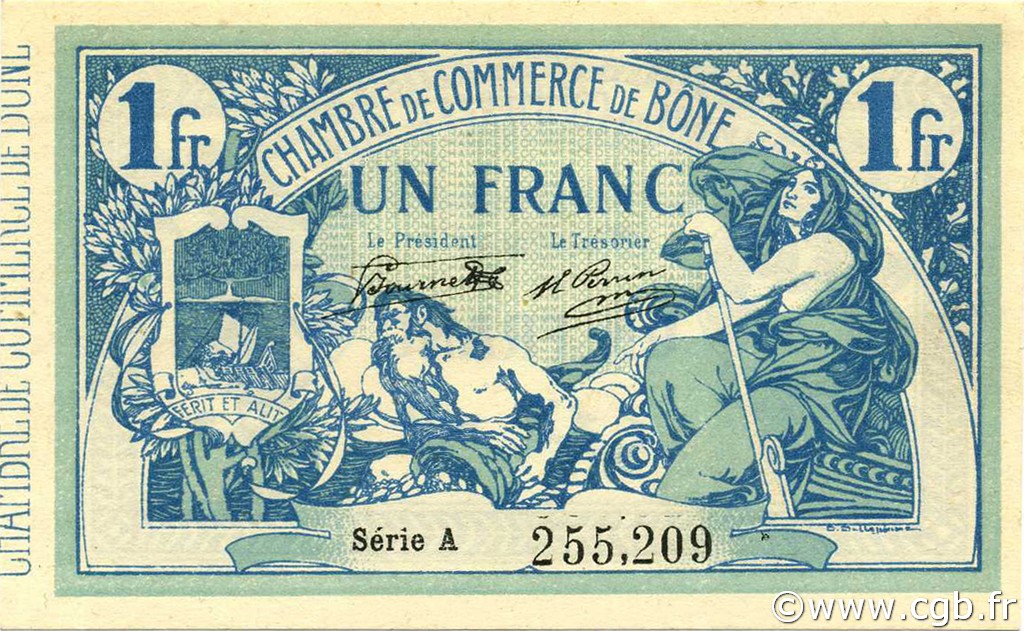 1 Franc ALGERIA Bône 1917 JP.138.05 q.FDC