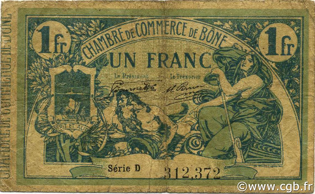 1 Franc ARGELIA Bône 1917 JP.138.05 RC