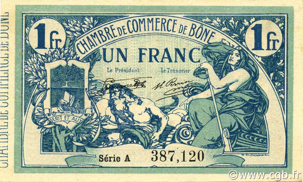 1 Franc ALGERIEN Bône 1918 JP.138.07 fST+