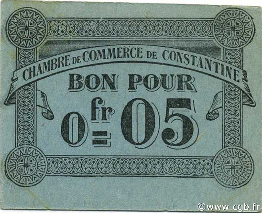 5 Centimes ALGÉRIE Constantine 1915 JP.048 NEUF