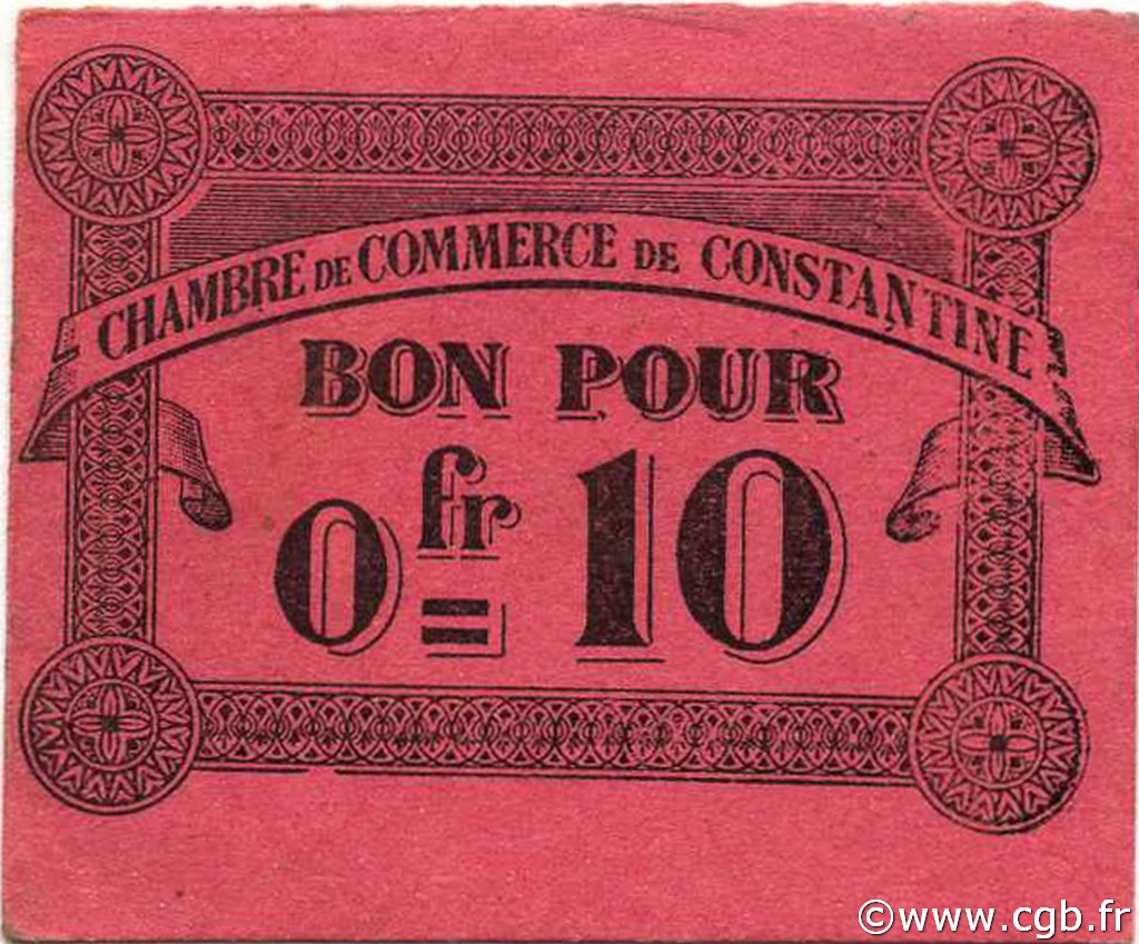 10 Centimes ALGÉRIE Constantine 1915 JP.049 NEUF
