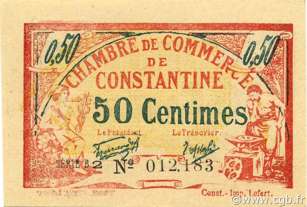 50 Centimes ALGERIA Constantine 1921 JP.140.27 UNC