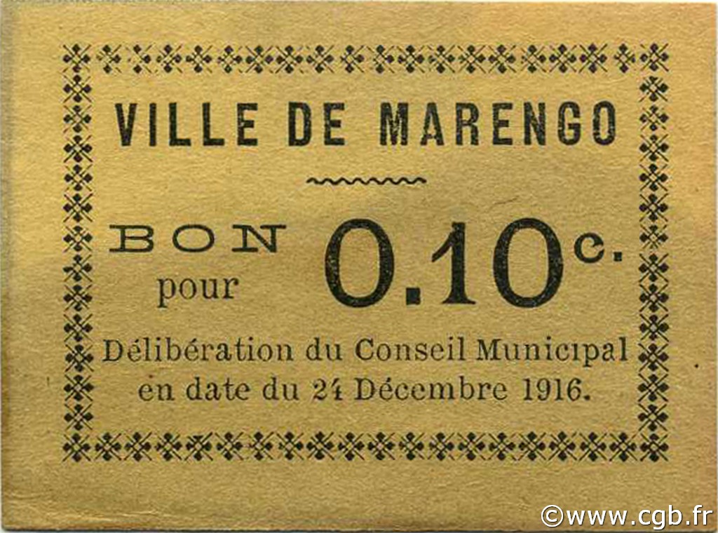 10 Centimes ARGELIA Marengo 1916 JPCV.04 SC