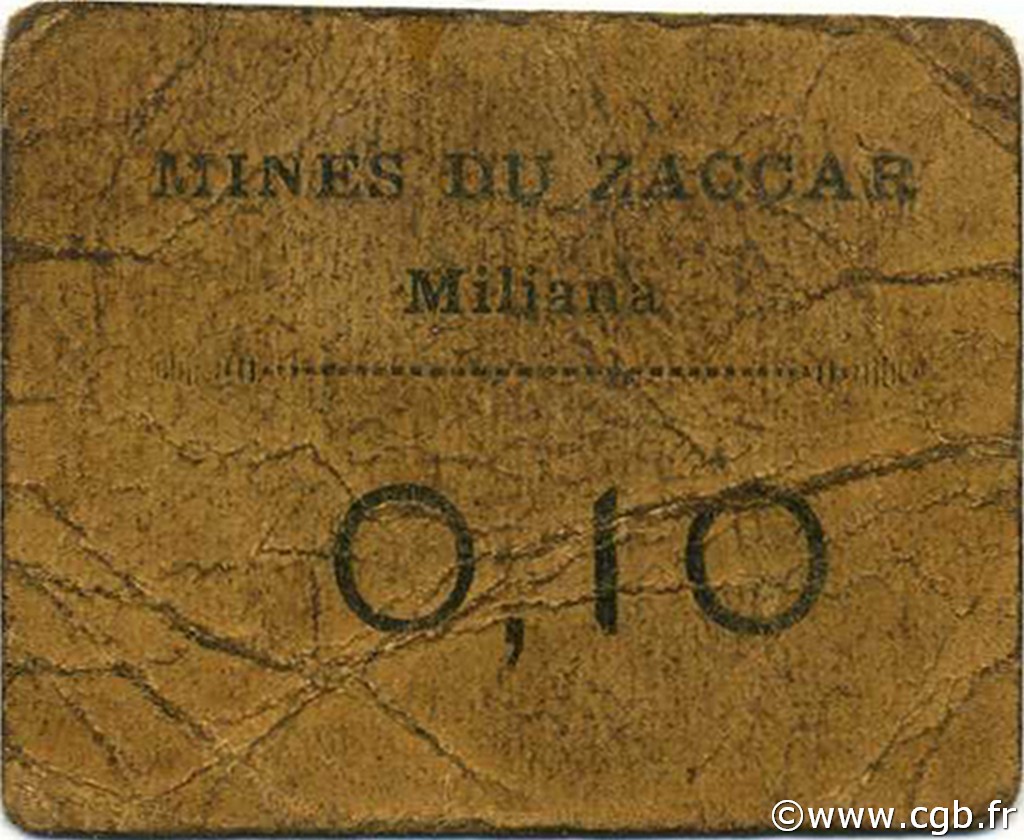 10 Centimes ALGERIA Miliana 1916 JPCV.- VG