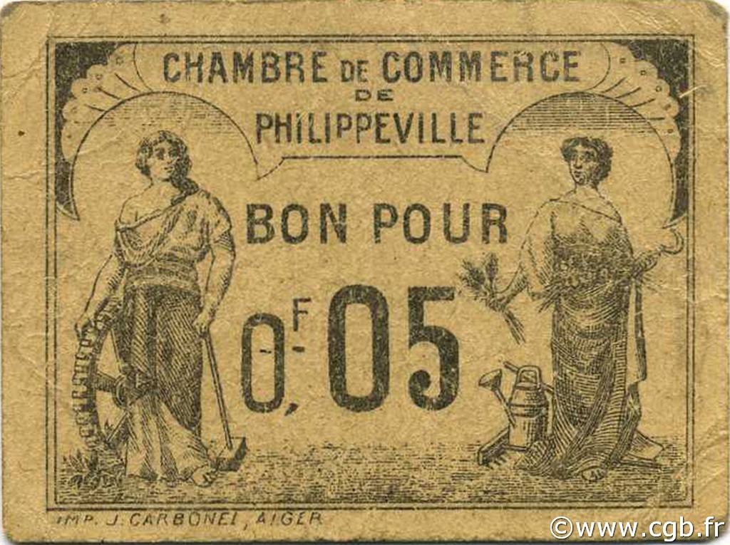 5 Centimes ALGERIEN Philippeville 1919 JP.142.14 fSS