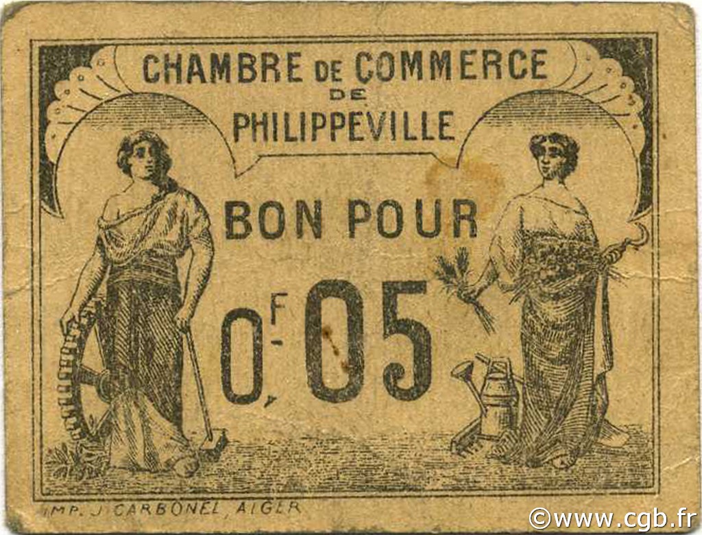 5 Centimes ALGERIA Philippeville 1919 JP.142.14 q.BB