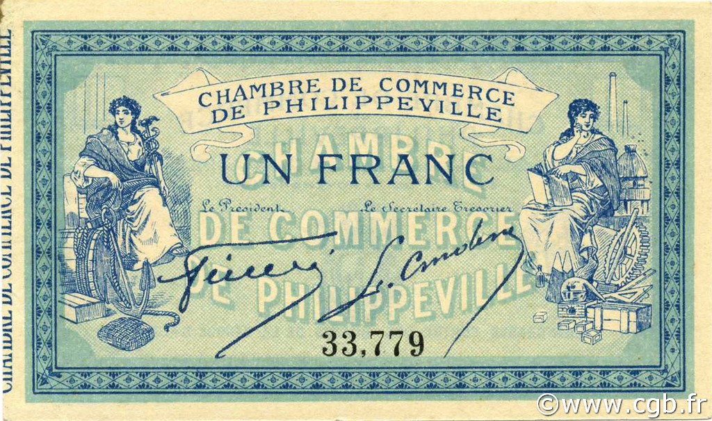 1 Franc ALGERIEN Philippeville 1914 JP.142.02 VZ+