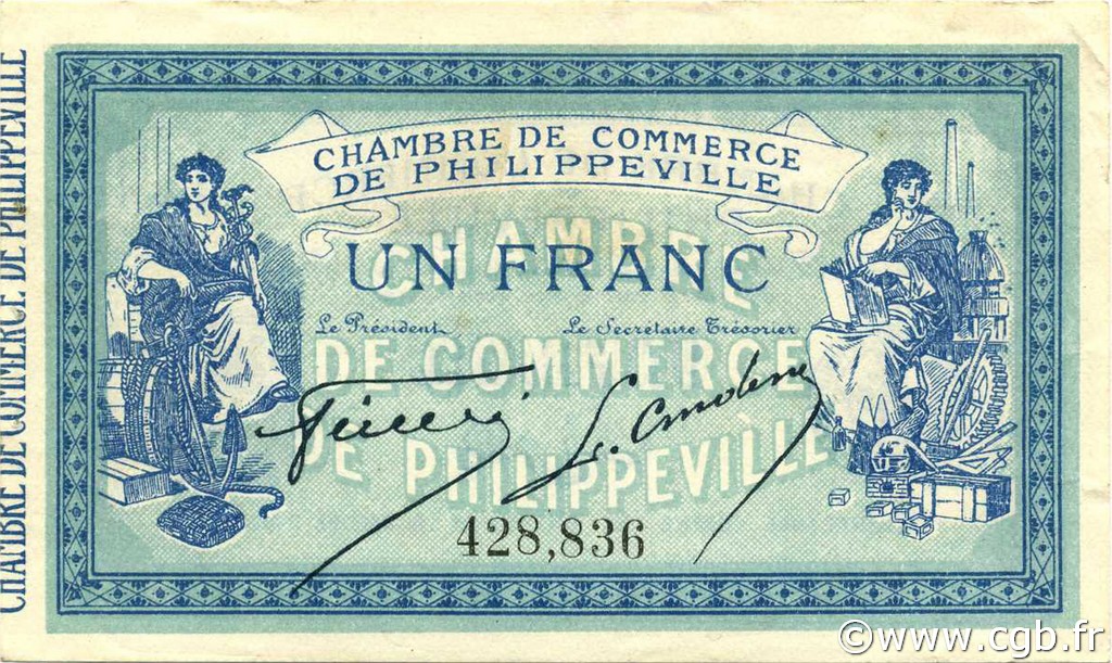 1 Franc ALGERIEN Philippeville 1914 JP.142.06 fST