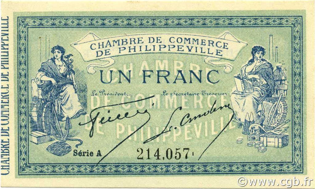 1 Franc ALGERIA Philippeville 1914 JP.142.07 UNC
