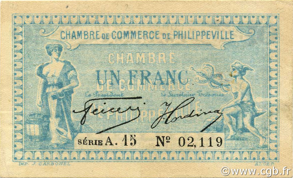 1 Franc ARGELIA Philippeville 1922 JP.142.11 MBC