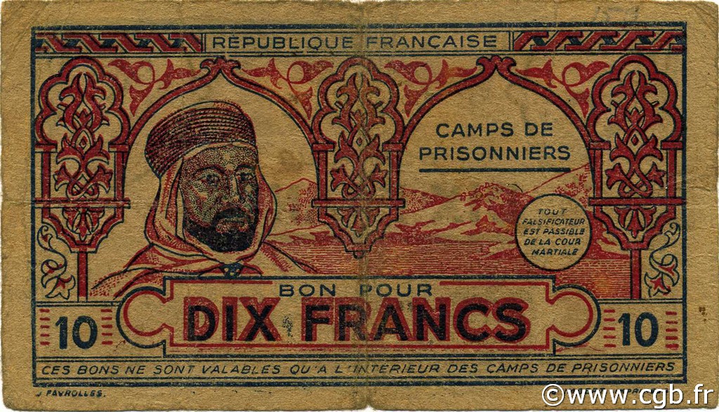 10 Francs ARGELIA  1943 K.394 MBC