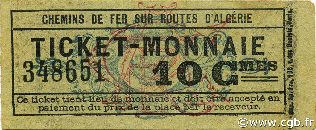 10 Centimes ALGERIA Cfra 1920 JPCV.15 SPL