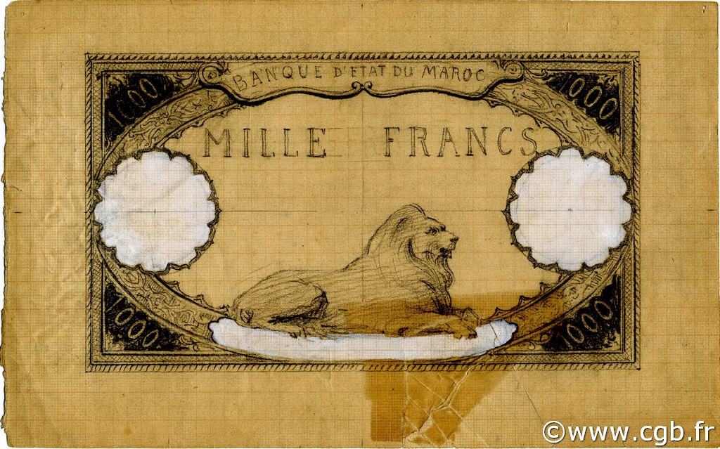 1000 Francs Essai MAROCCO  1920 P.-- BB