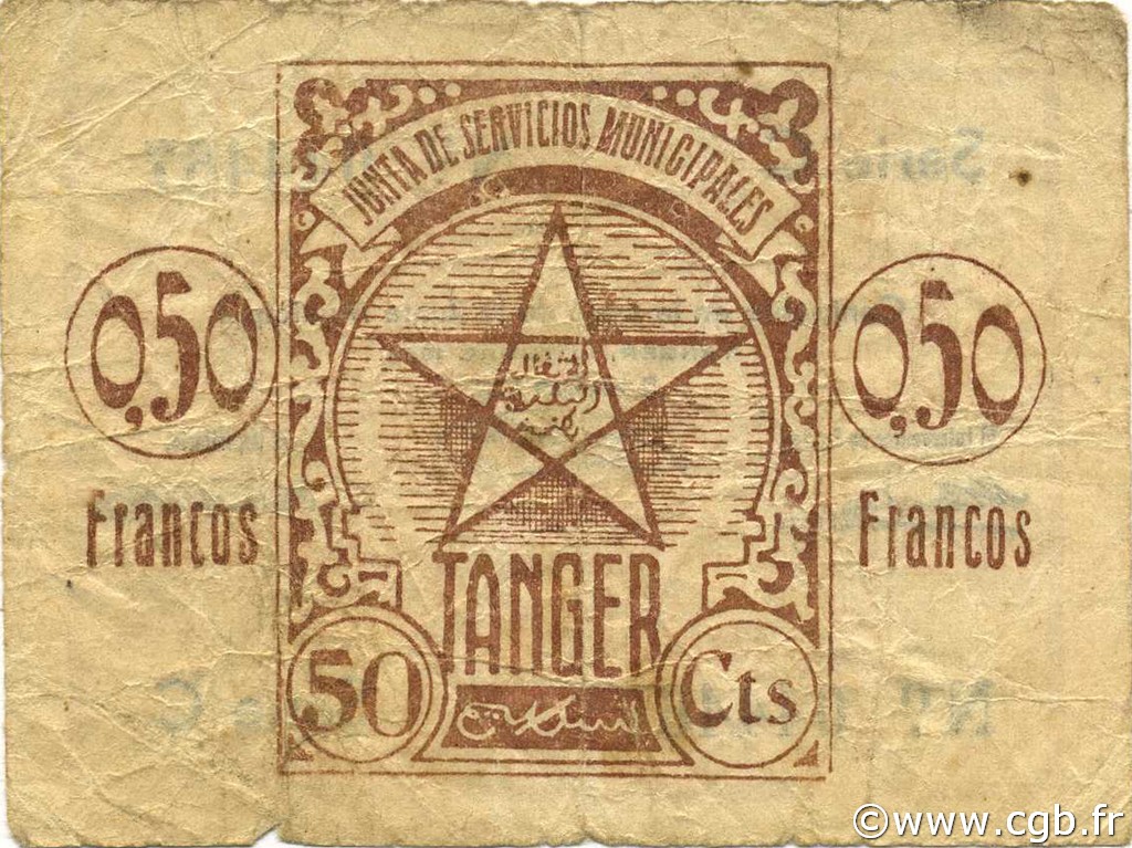 0,50 Francos MARUECOS Tanger 1942 P.02 BC