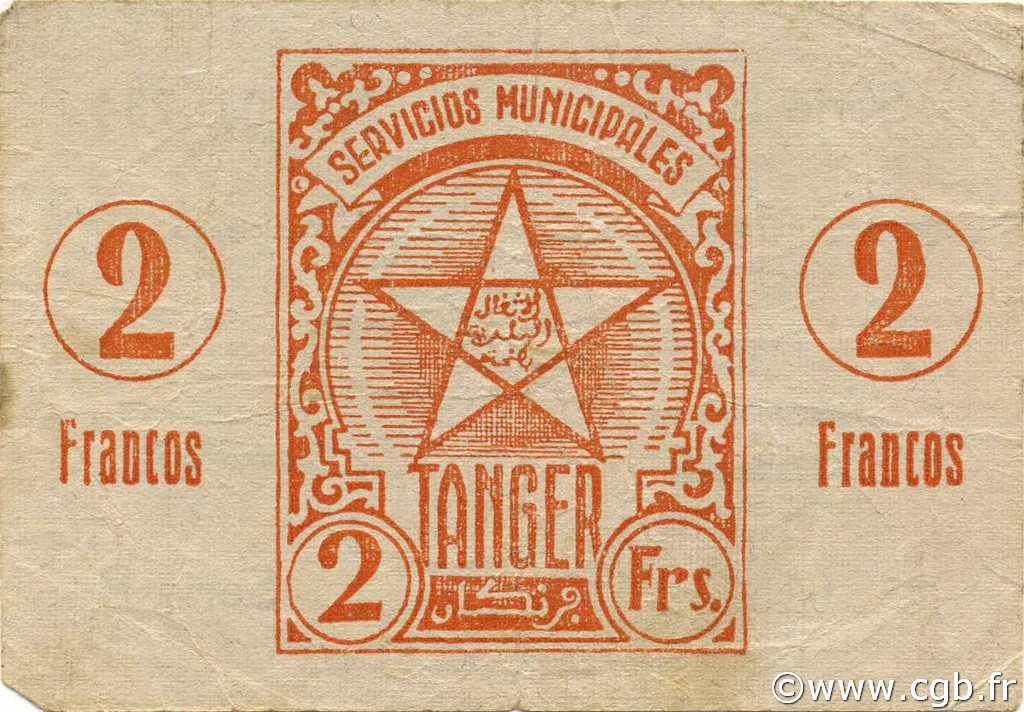 2 Francos MARUECOS Tanger 1942 P.04 BC+
