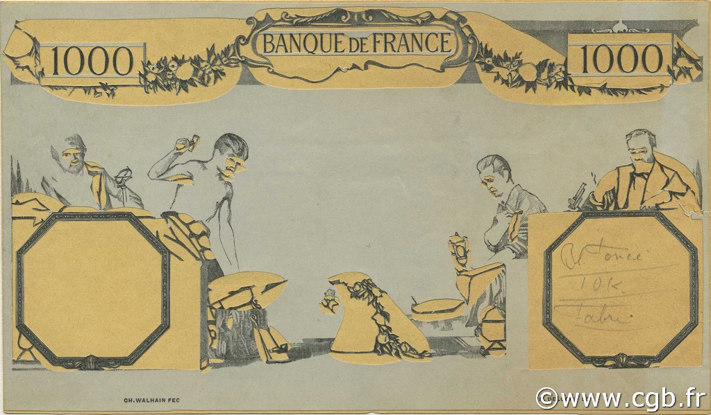 1000 Francs CÉRÈS ET MERCURE FRANCIA  1927 F.37.00 SPL