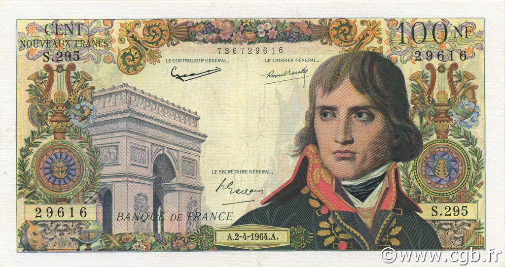 100 Nouveaux Francs BONAPARTE FRANKREICH  1964 F.59.26 fSS