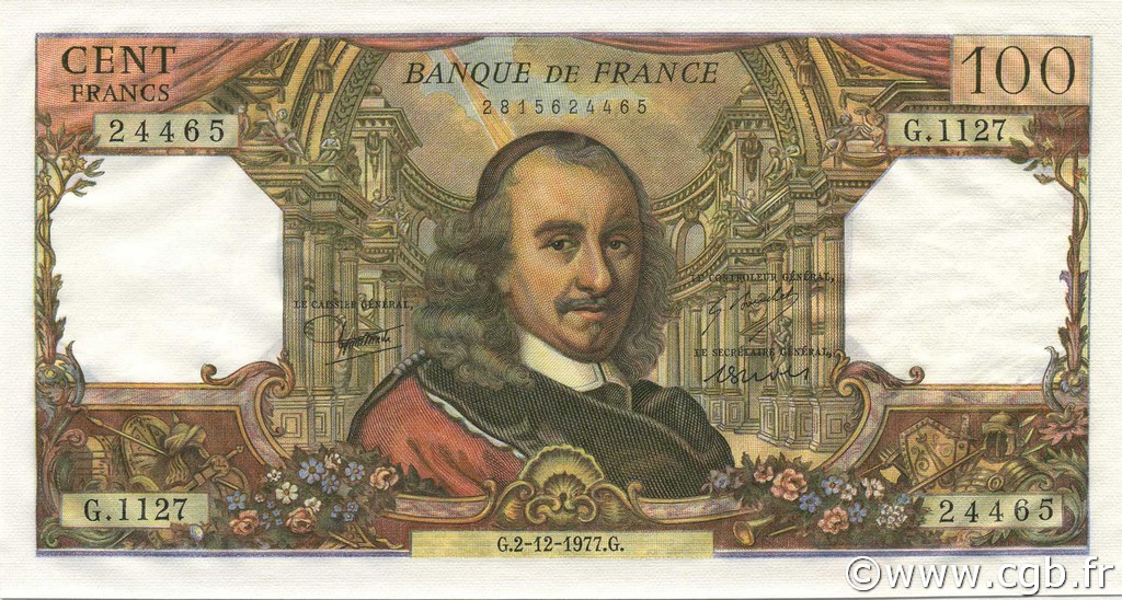 100 Francs CORNEILLE FRANCE  1977 F.65.60 pr.NEUF
