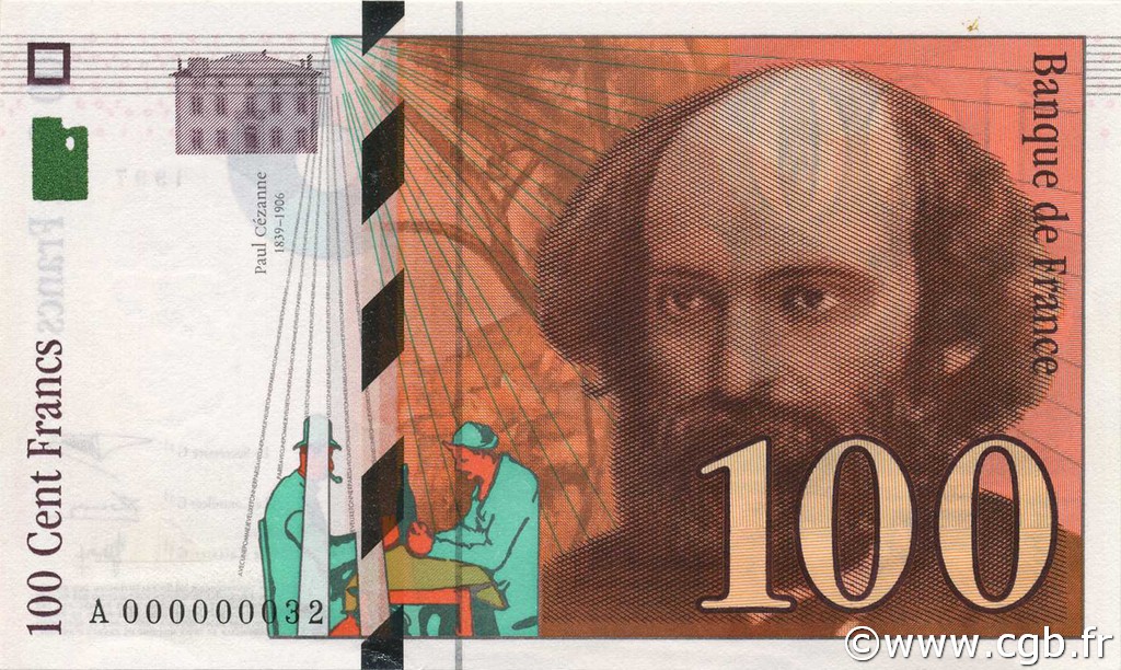 100 Francs CÉZANNE FRANCE  1997 F.74.01A UNC-