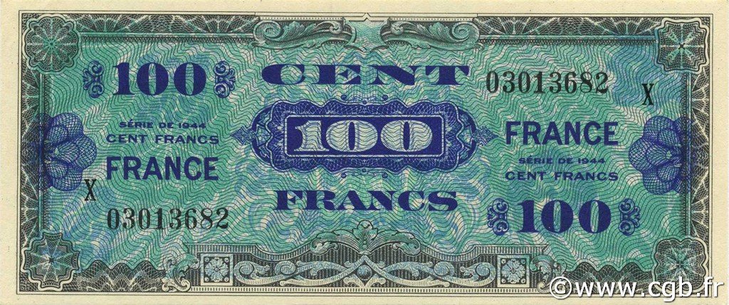 100 Francs FRANCE FRANCE  1945 VF.25.11 UNC-