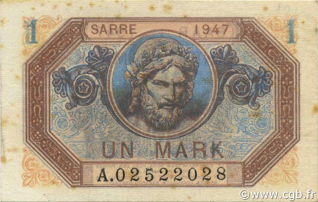 1 Mark SARRE FRANCIA  1947 VF.44.01 EBC