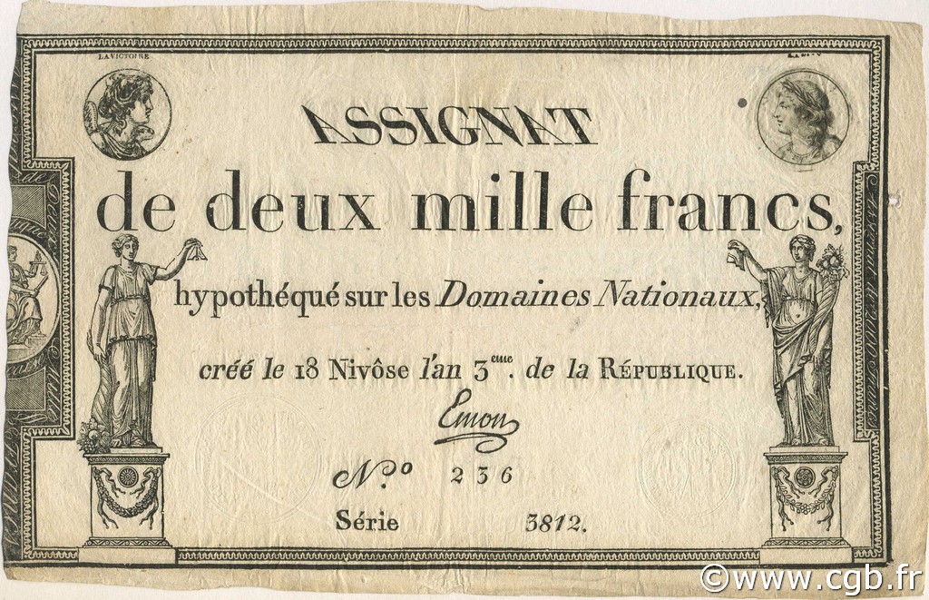 2000 Francs FRANCIA  1795 Laf.176 MBC+
