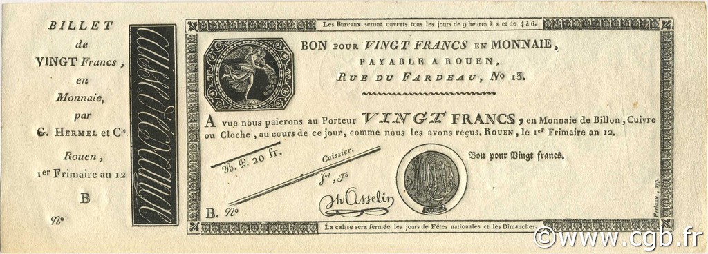 20 Francs Non émis FRANCE  1804 Laf.- UNC