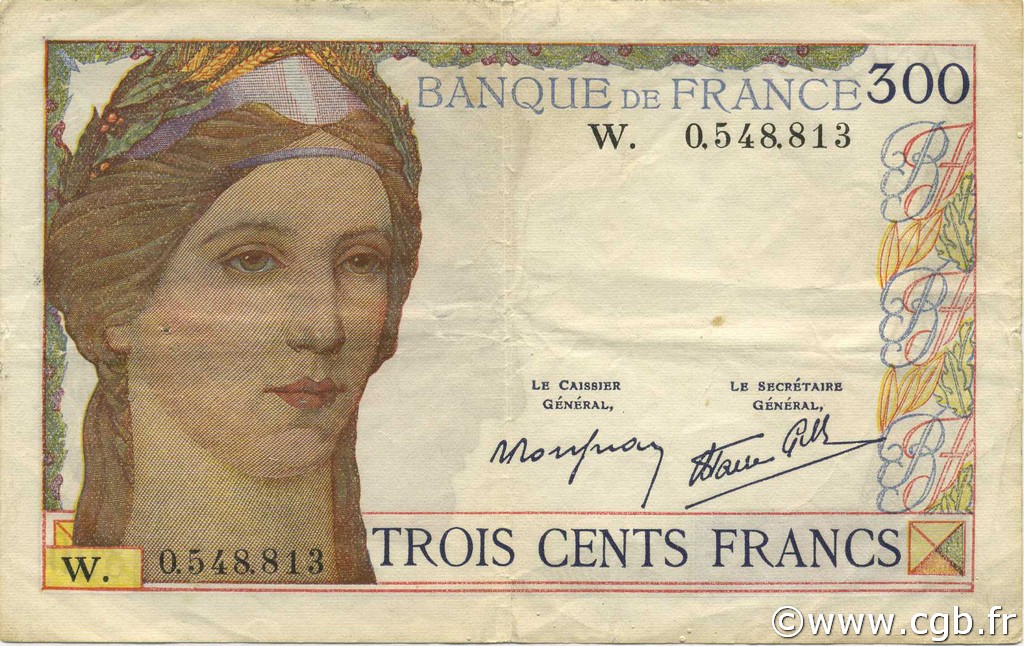 300 Francs FRANKREICH  1938 F.29.02 fVZ