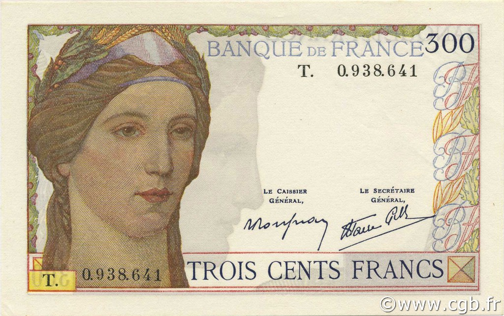 300 Francs FRANCIA  1939 F.29.03 q.FDC