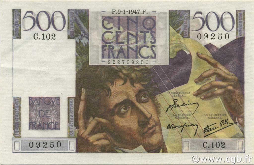 500 Francs CHATEAUBRIAND FRANCIA  1947 F.34.07 SPL+