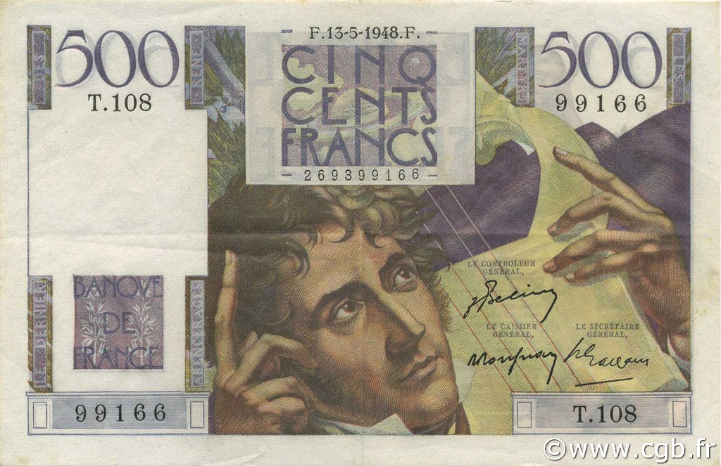 500 Francs CHATEAUBRIAND FRANCIA  1948 F.34.08 SPL
