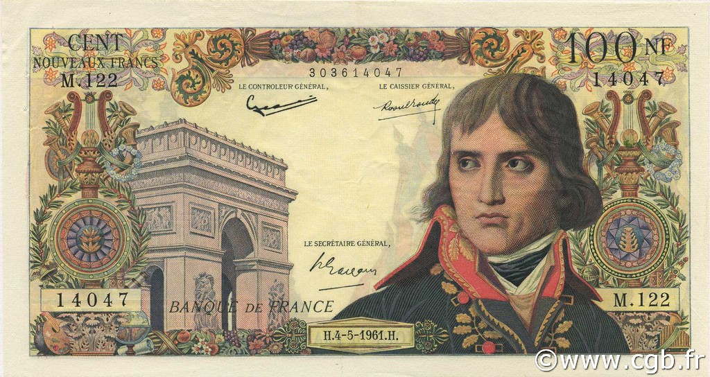 100 Nouveaux Francs BONAPARTE FRANCIA  1961 F.59.11 EBC