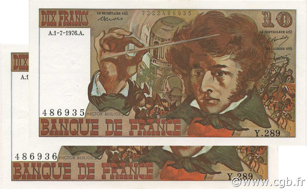 10 Francs BERLIOZ FRANKREICH  1976 F.63.19 VZ+