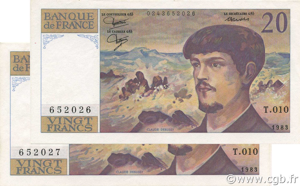 20 Francs DEBUSSY FRANCE  1983 F.66.04 UNC-