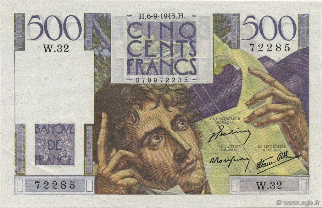 500 Francs CHATEAUBRIAND FRANCIA  1945 F.34.02 SC+