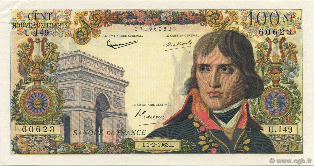 100 Nouveaux Francs BONAPARTE FRANCIA  1962 F.59.13 AU