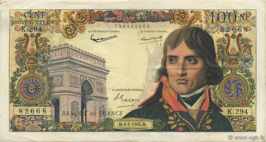 100 Nouveaux Francs BONAPARTE FRANCE  1964 F.59.25 VF