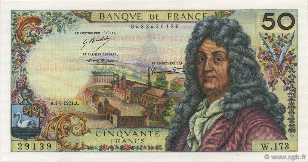 50 Francs RACINE FRANKREICH  1971 F.64.18 ST