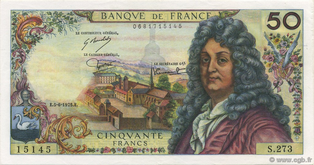 50 Francs RACINE FRANCE  1975 F.64.30 AU+