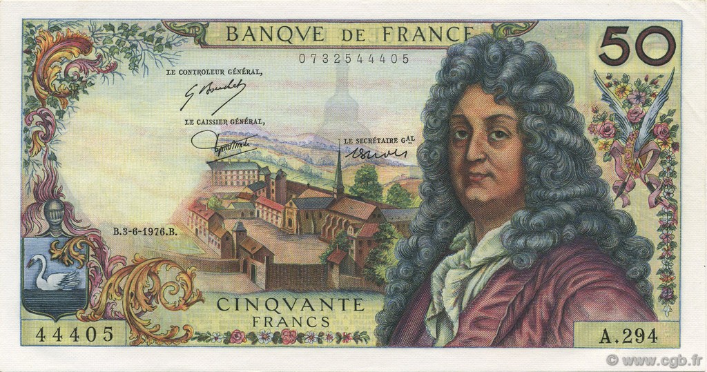 50 Francs RACINE FRANKREICH  1976 F.64.33 ST