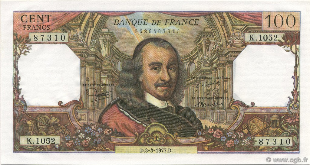 100 Francs CORNEILLE FRANCE  1977 F.65.57 NEUF