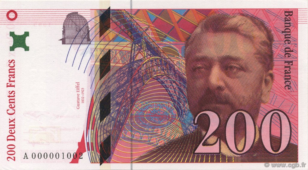200 Francs EIFFEL Petit numéro FRANKREICH  1995 F.75.01 ST