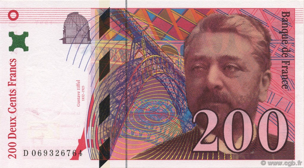 200 Francs EIFFEL FRANKREICH  1997 F.75.04b ST